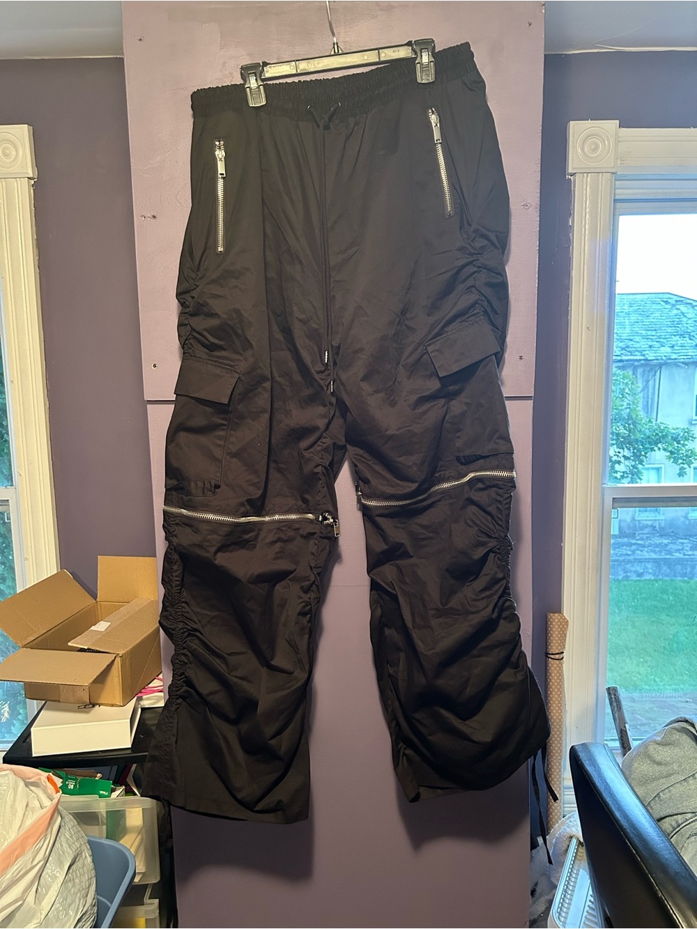 Dolls kill Black Poster Girl zip off cargo pants size XXL